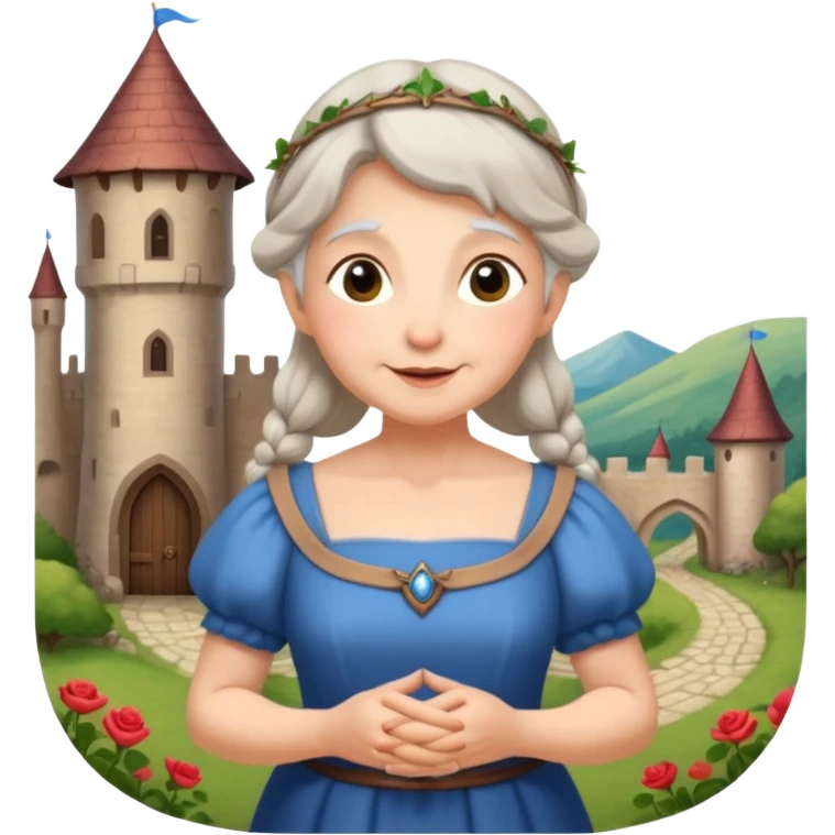 The kind and amiable grandmother in medieval fairy tales emoji