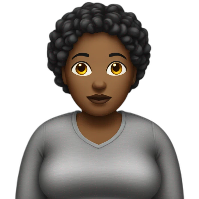 overweighted black woman emoji