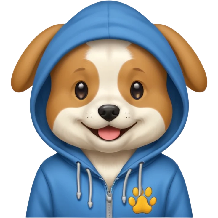 Dog wearing a hoodie emoji