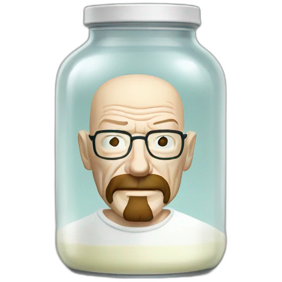 Walter white figure in jar with milk emoji
