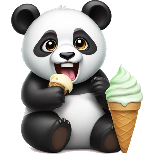 Panda eating ice cream emoji