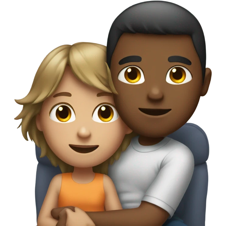 Girl sitting on boys lap emoji