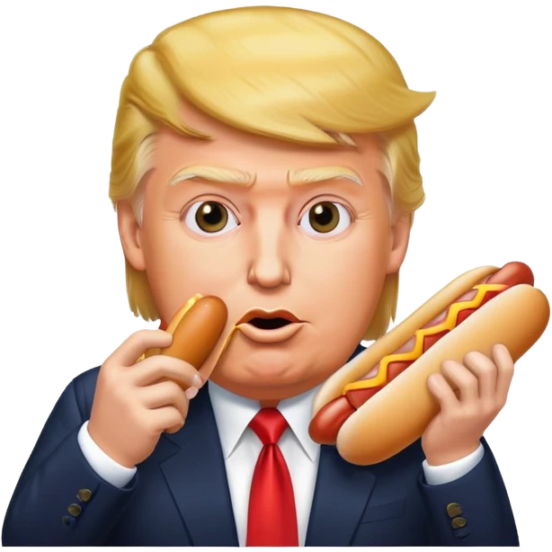 Donald Trump eating an dog emoji