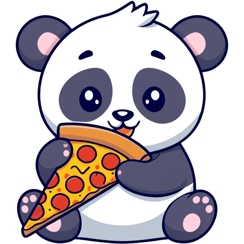 Panda eat pizza emoji