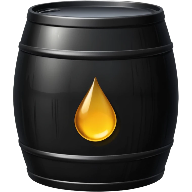 generate an ultra realistic black metal barrel without rust and with a black drop of oil on it emoji