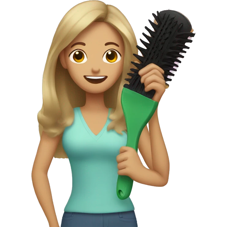 mom brushing hair emoji