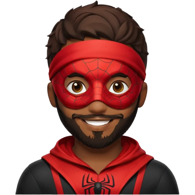 Miles Morales with beard, eye mask, low fade emoji