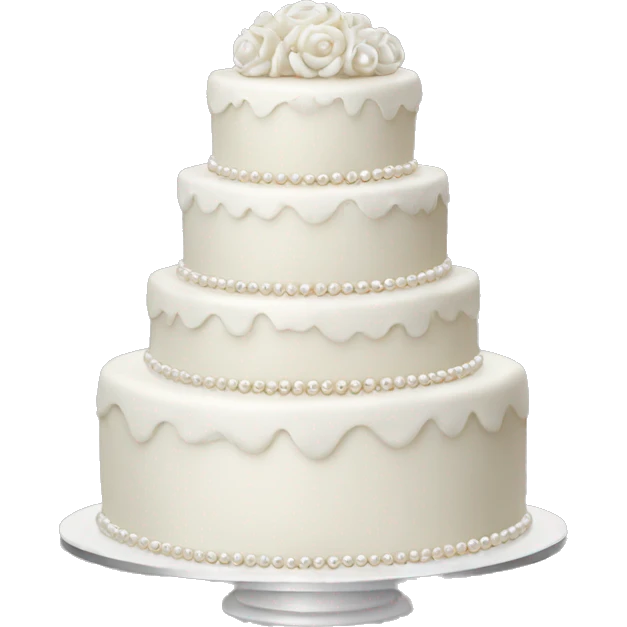 Wedding cake with pearl details  emoji