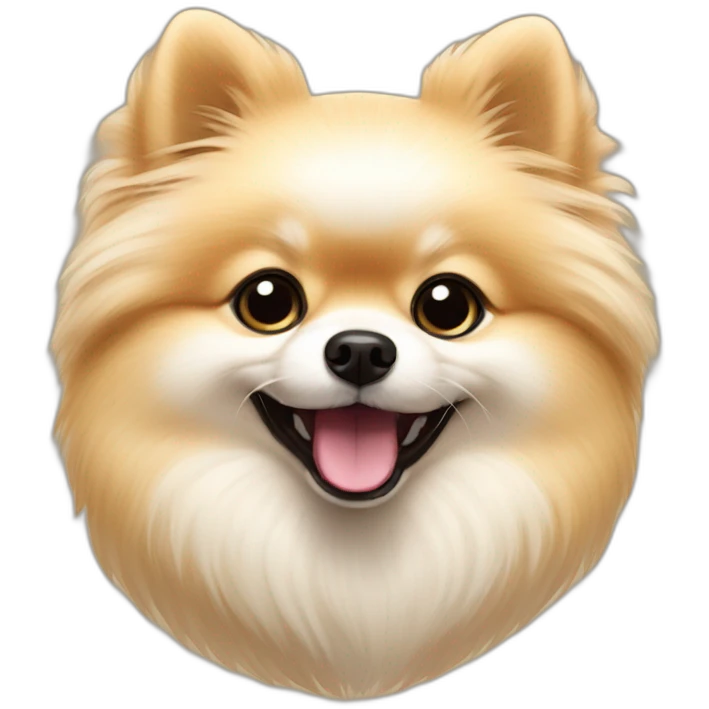 Creme Pomeranian playing with ball emoji