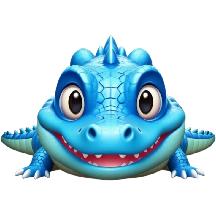 "Cute 3D blue crocodile, Disney style, big eyes, magical glowing swamp, whimsical lighting, 8k render." emoji