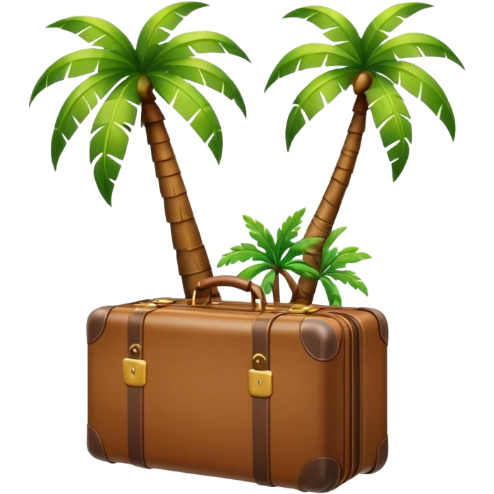holiday incoming emoji with suitcase and palm tree, suitable for Slack status emoji