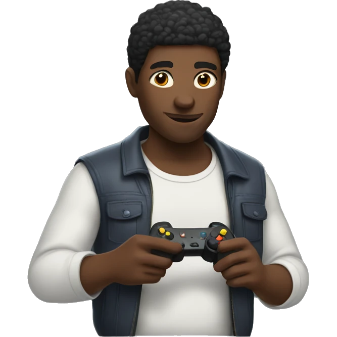 black man playing video games  emoji