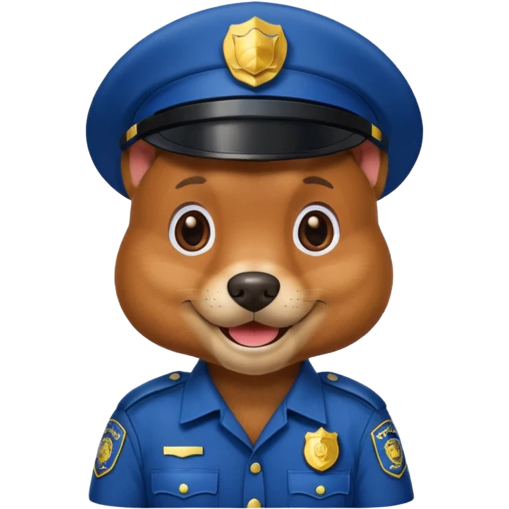 Polis üniforması giyen köpek emoji