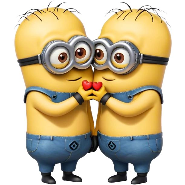 Two boy minions kissing  emoji