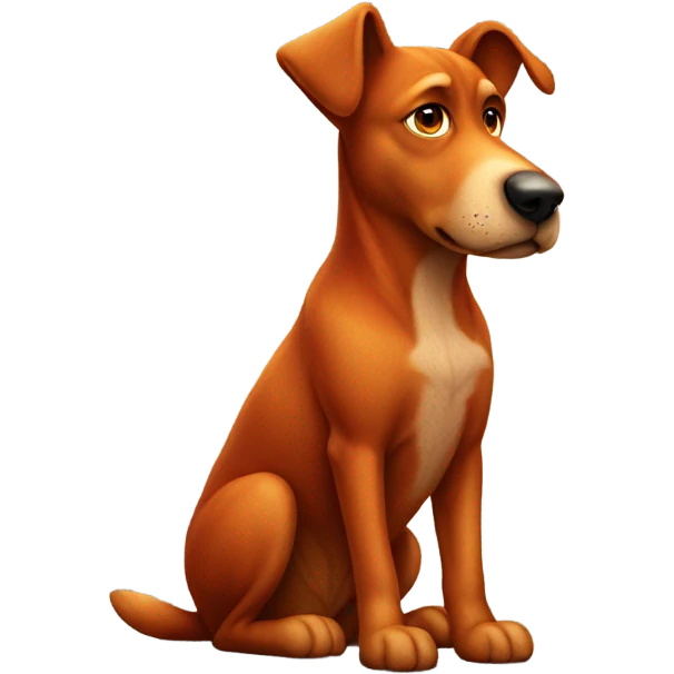 realistic red dog in solitude  emoji