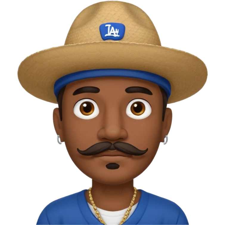 Mexican man with mustache, dodger hat, and face and neck tattoos  emoji