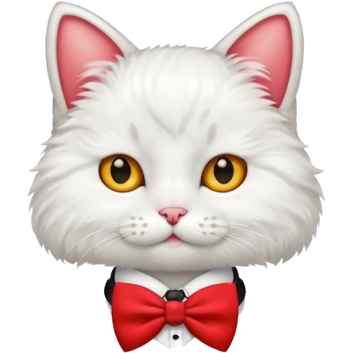 گربه ای ک رو سرش پاپیون قرمز داره emoji