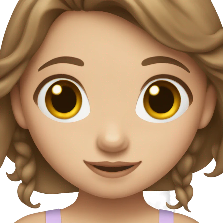 Little girl with brown hair ballerina  emoji