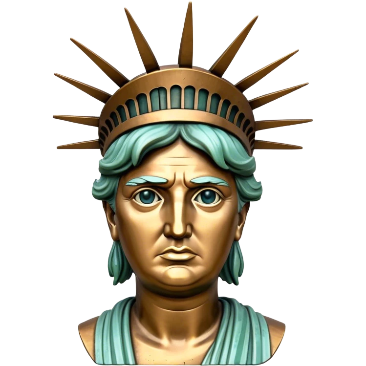 Statue of liberty with Donald Trump face emoji