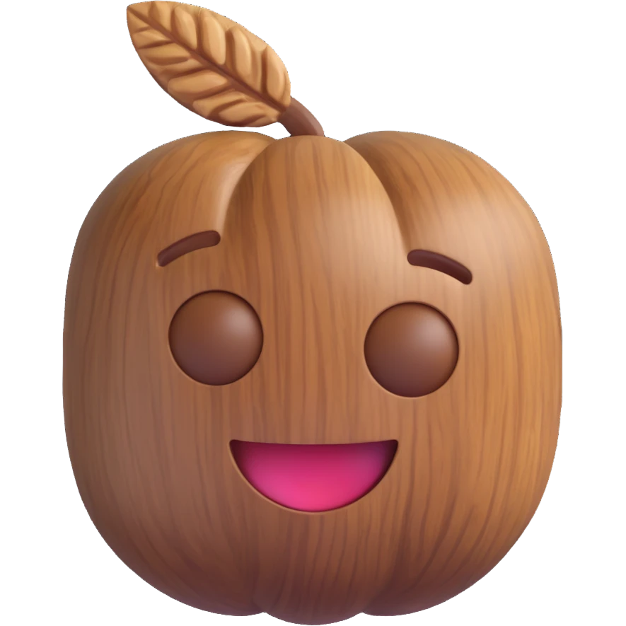 walnut 3D emoji style emoji