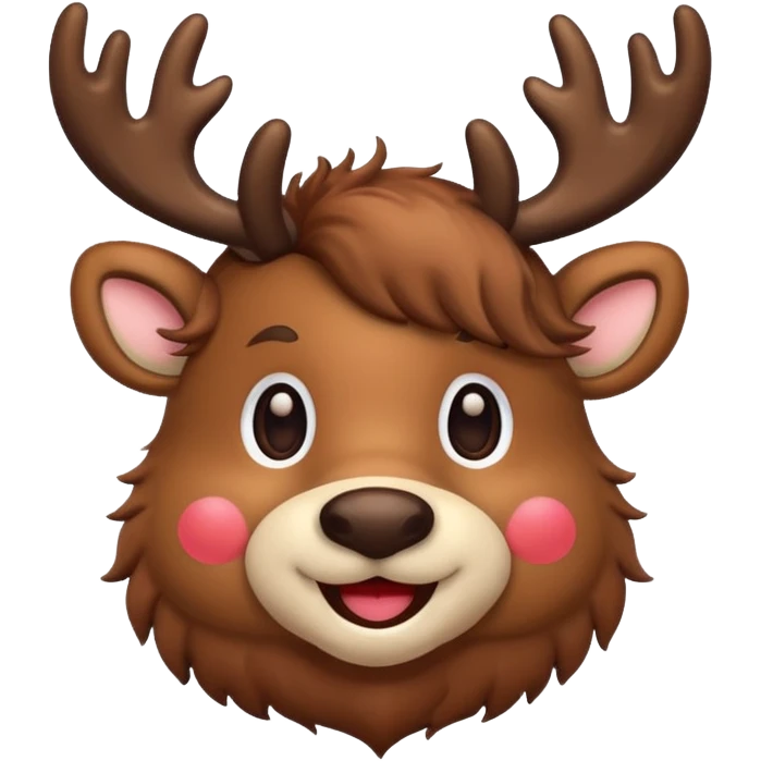 Reindeer with cute bow emoji