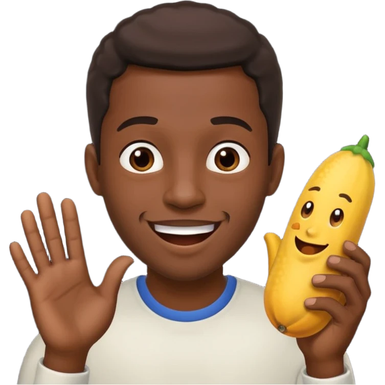 Black guy stroking his large penis while being excited  emoji