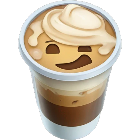 Iced coffee in flat lid cup emoji