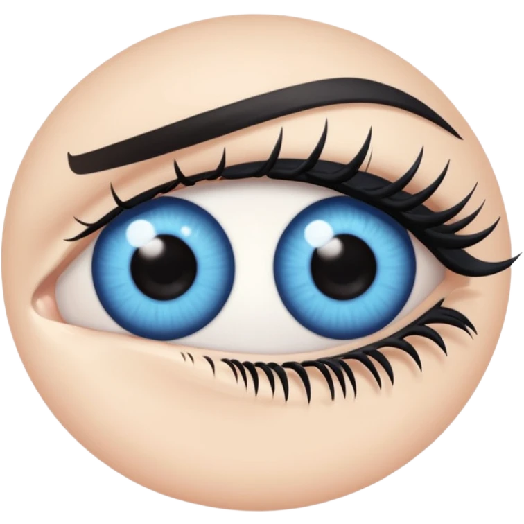 Blue eye with black eyelashes emoji