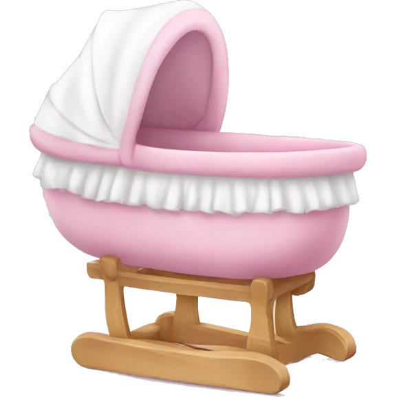 Pink and white baby bassinet  emoji