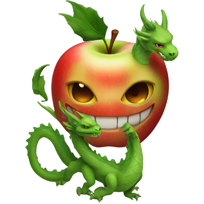 apple with a dragon tattoo emoji