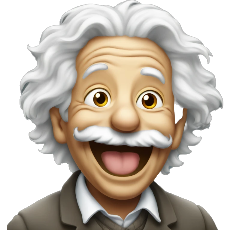 Einstein laughing emoji