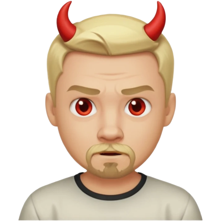 blonde short hair man devil with shirt emoji