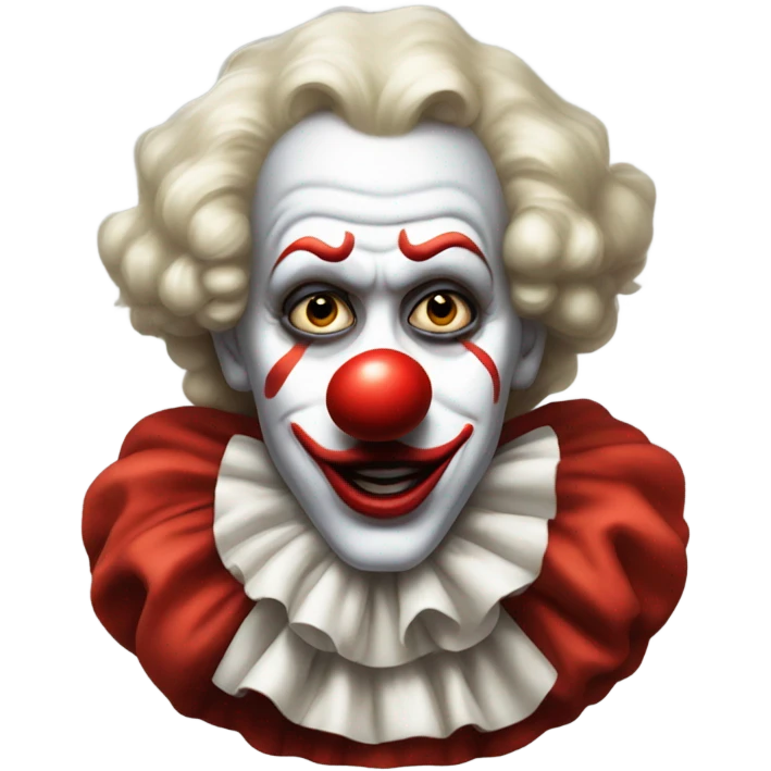 clown biting their lip in fear emoji