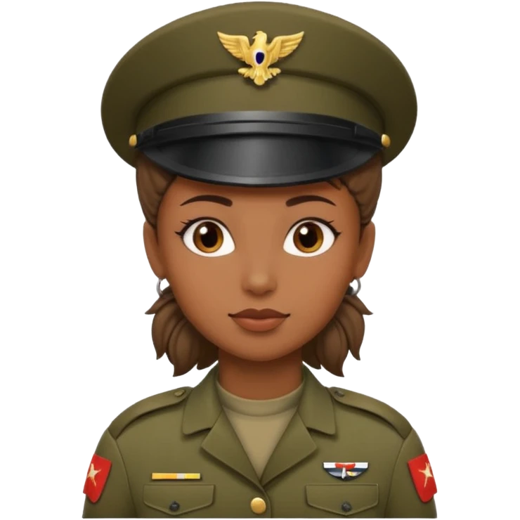 female soldier different hair style emoji