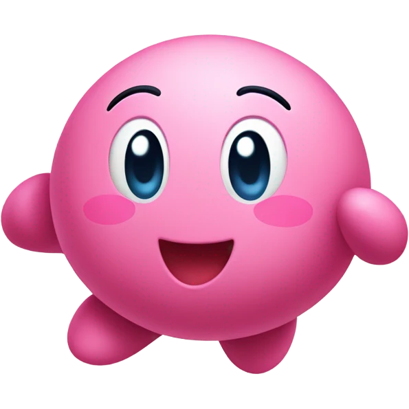 cute classic Kirby jumping emoji