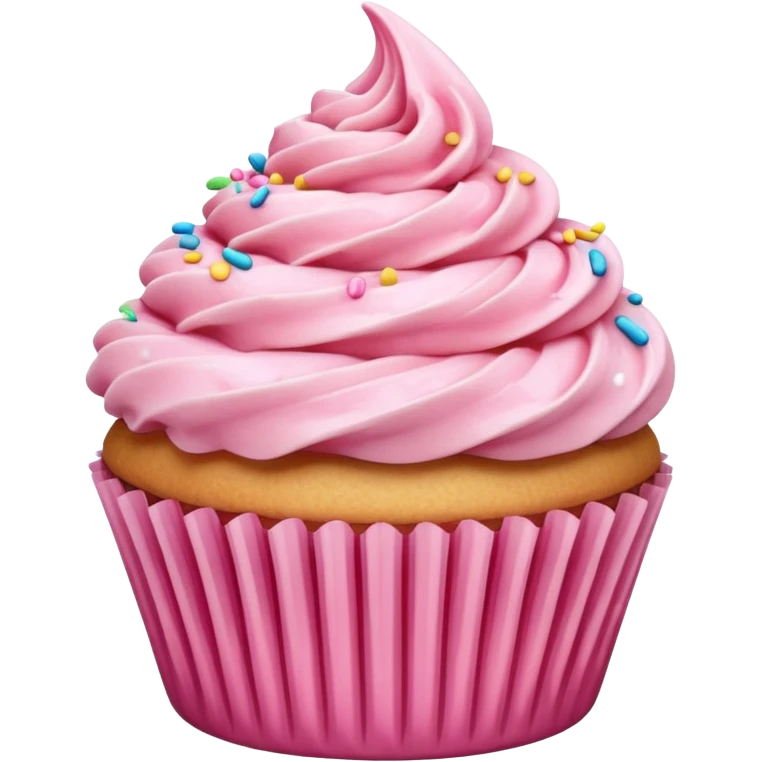 Cupcake with pink icing emoji