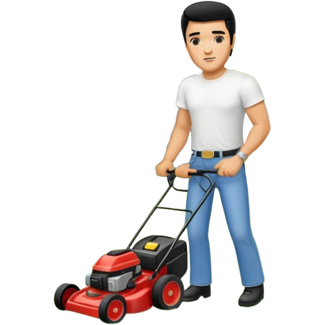 Elvis mowing the yard at Graceland emoji