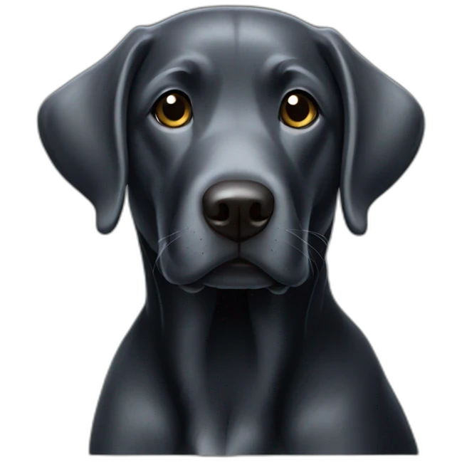 Black lab small head grey hair emoji