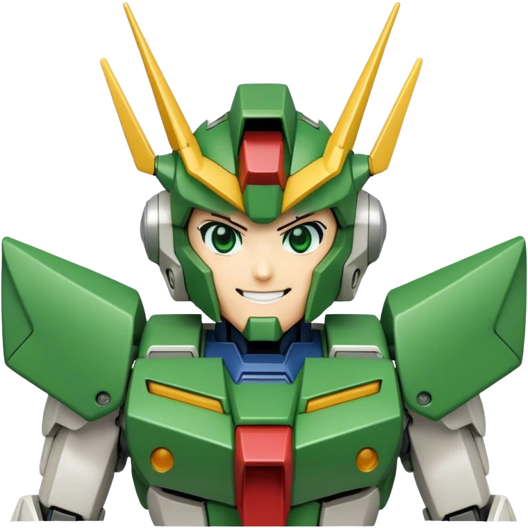 Green gundam happy  emoji