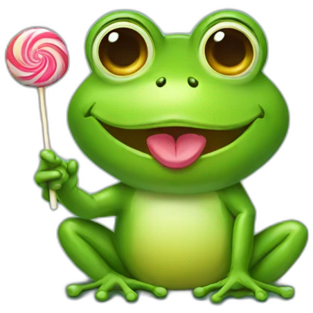 Frog holding a lollipop  emoji