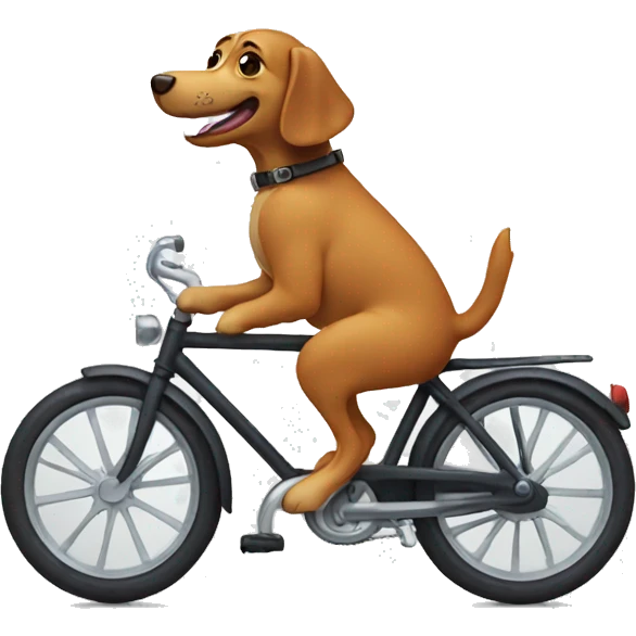 dog riding a bike emoji