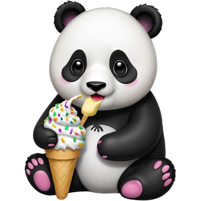 Panda eating ice cream emoji