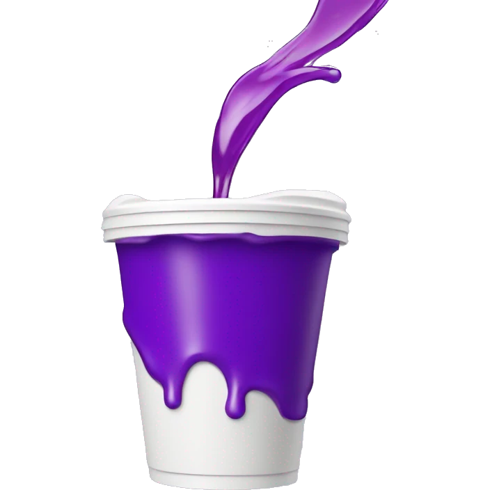 white styrofoam cup pouring out a purple liquid emoji