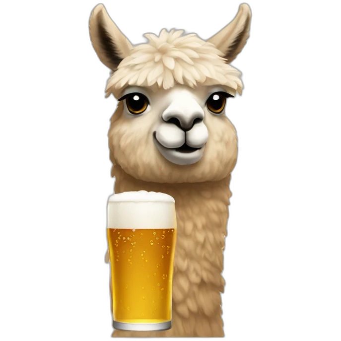 alpaca drinking beer  emoji