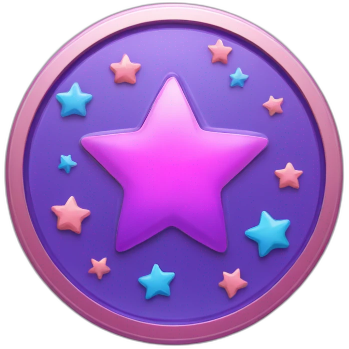 purple blue pink token coin stars emoji