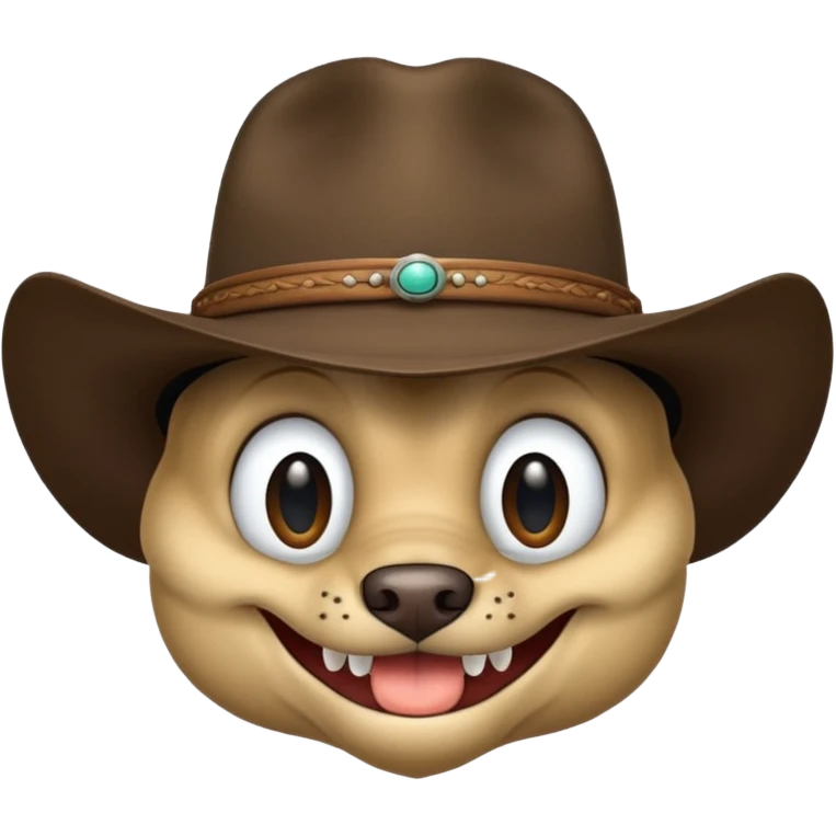 toothless dogman wearing a stetson emoji