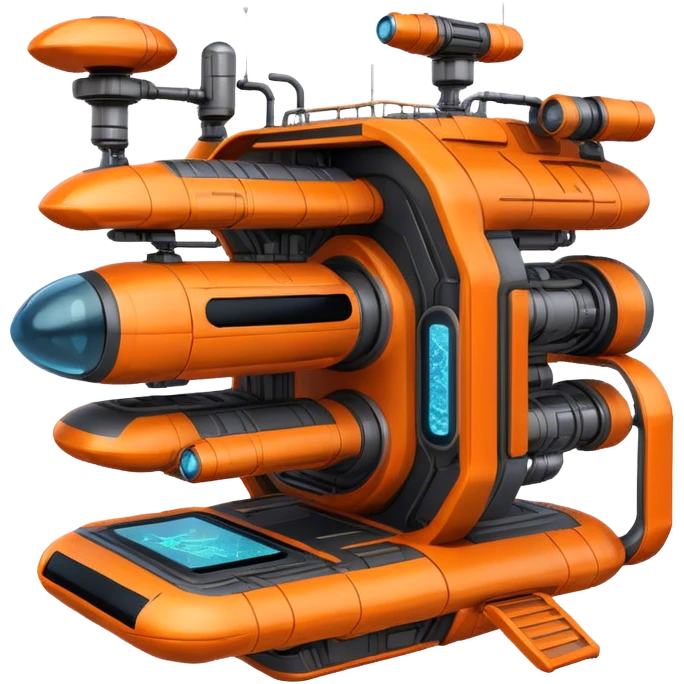 Orange, cyberpunk style, neon, gravity realistic space station emoji