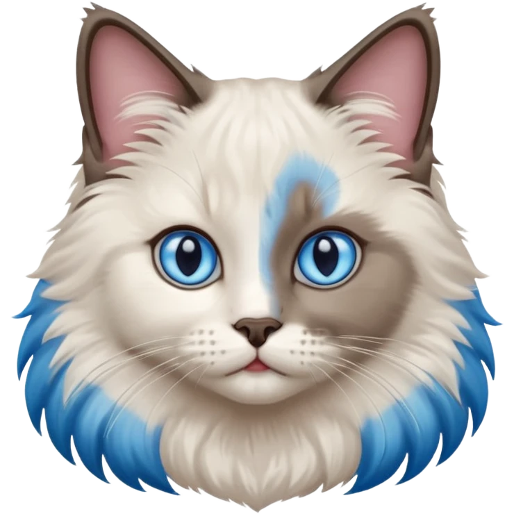 ragdoll, blue eyes, bi color emoji