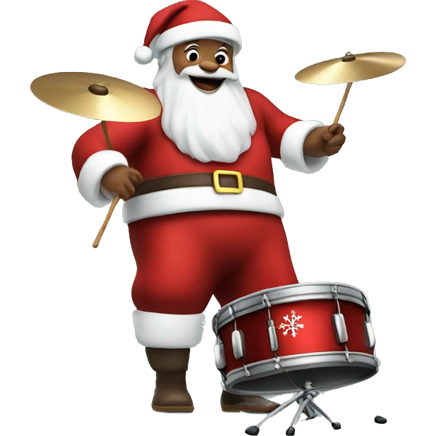Santa playing the drums emoji