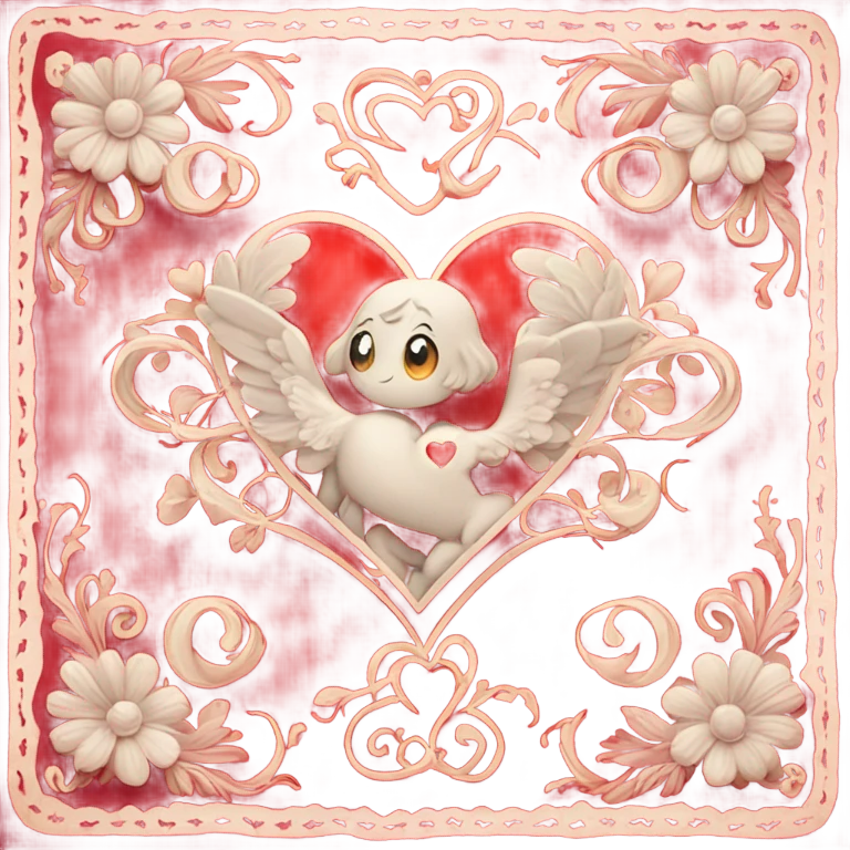 vintage valentine’s day card red emoji